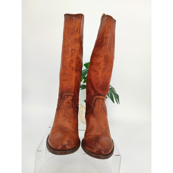 Frye Women's Brown Leather Tall Riding Boots Size 7B US - Picture 2 of 8